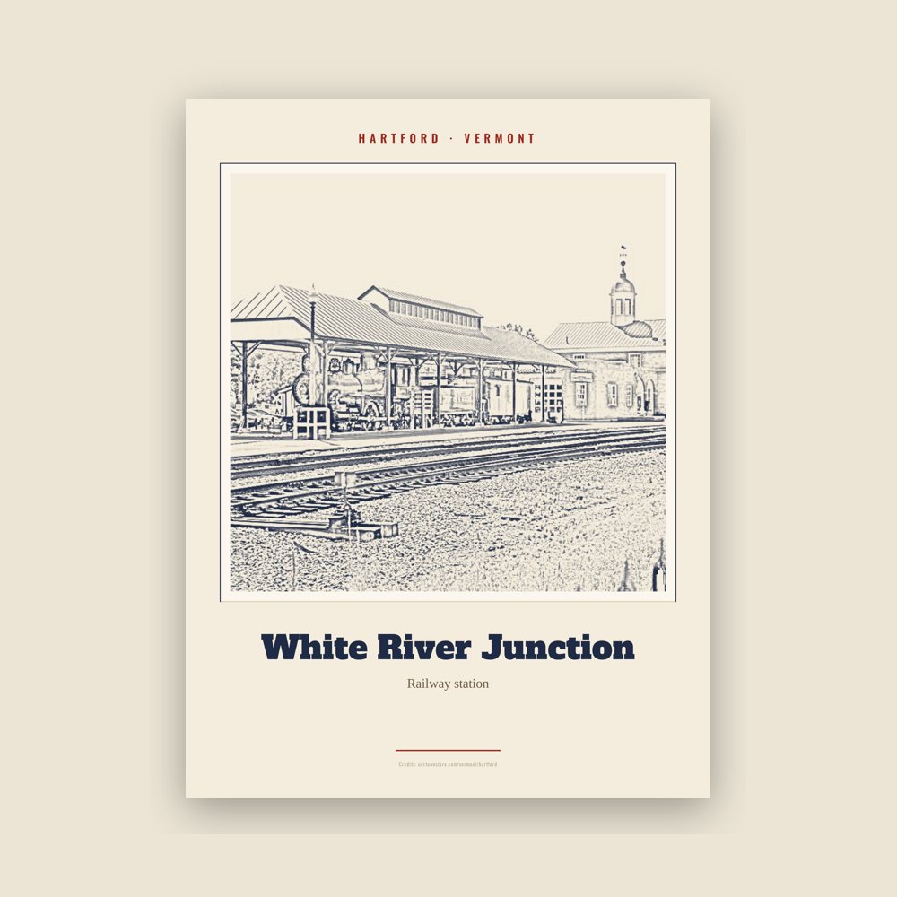 Hartford White River Junction Landmark Print