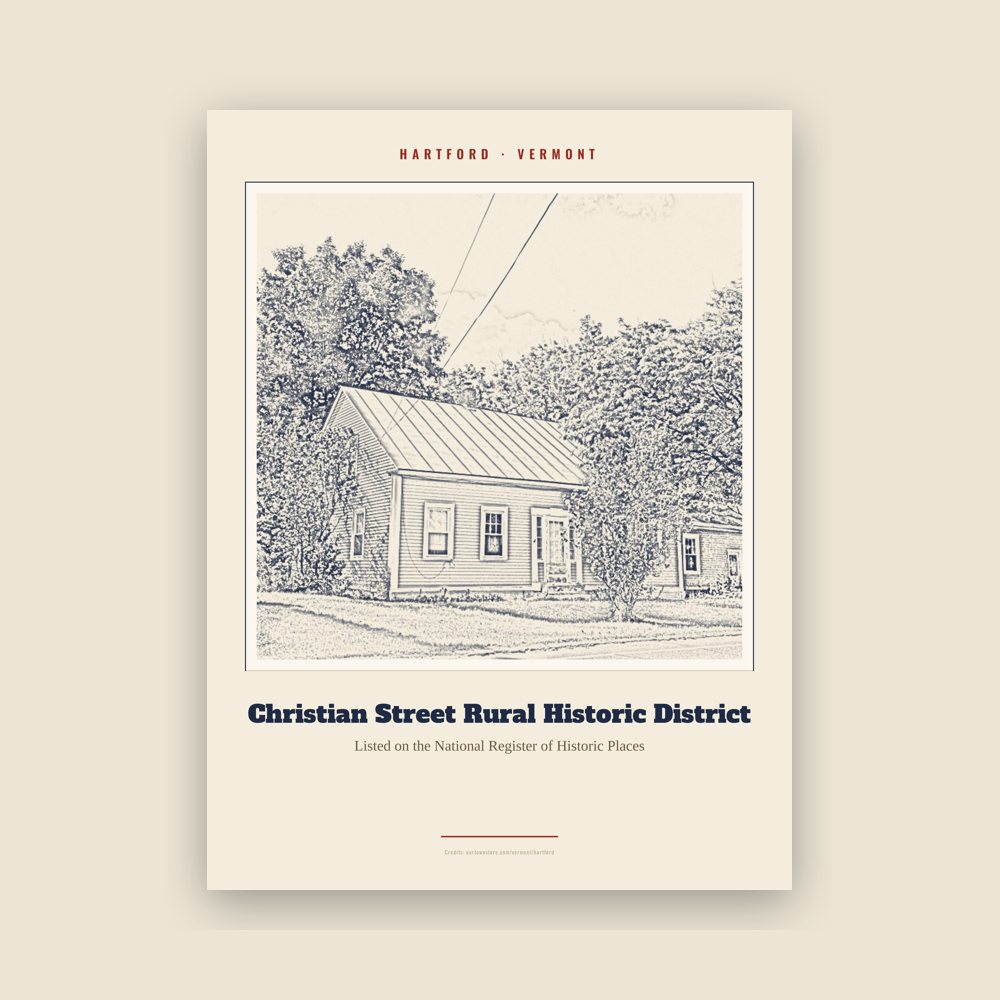 Hartford Christian Street Rural Historic District Landmark Print