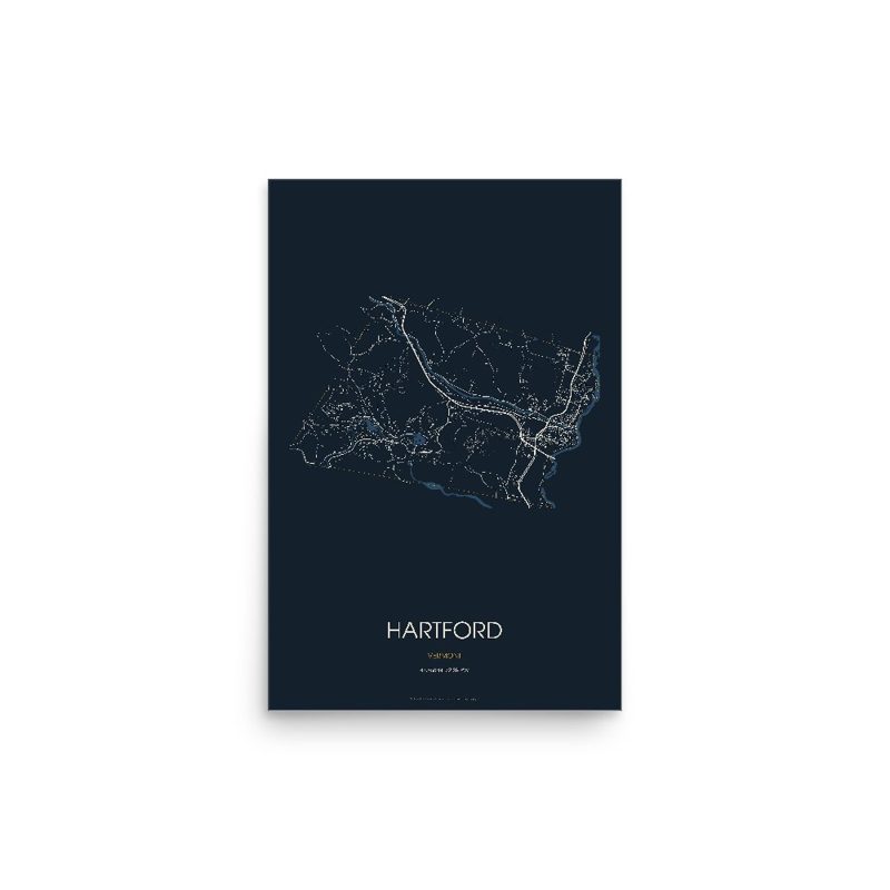 Hartford Street Map Poster · Midnight