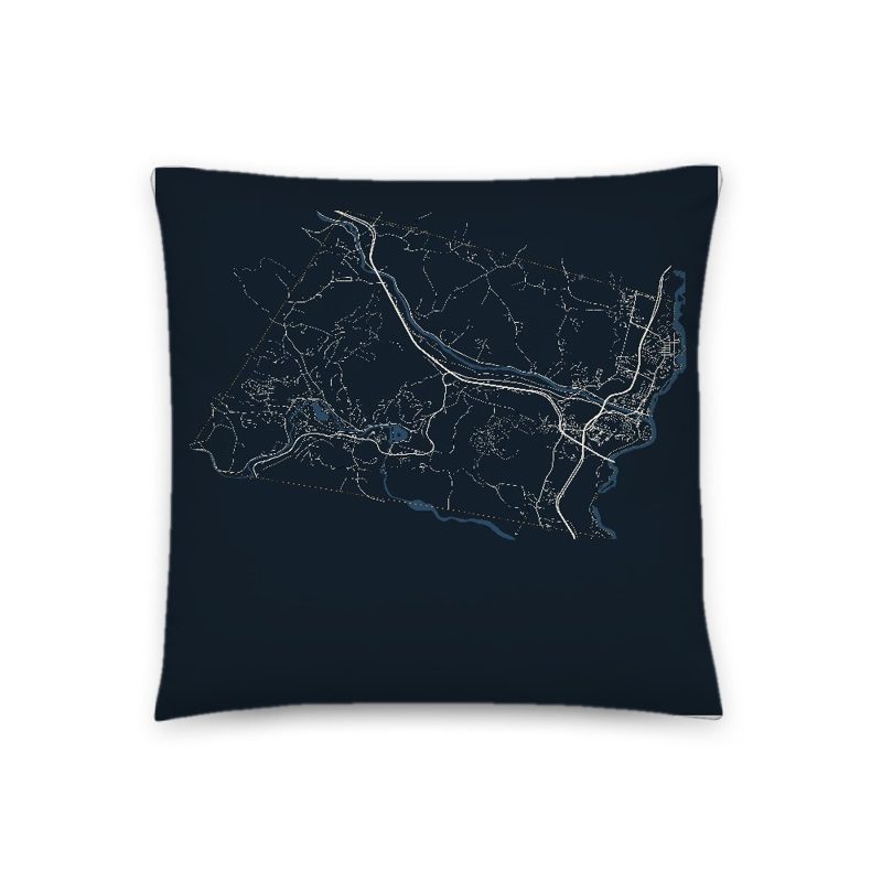 Hartford Map Throw Pillow