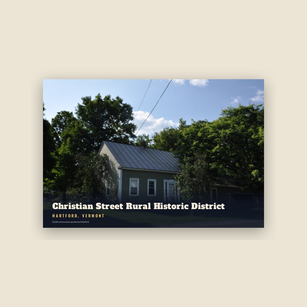 Hartford Christian Street Rural Historic District Postcard