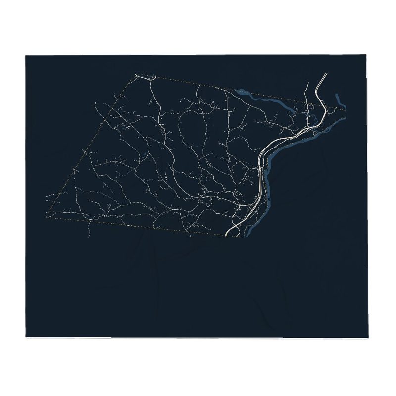 Hartland Street Map Throw Blanket