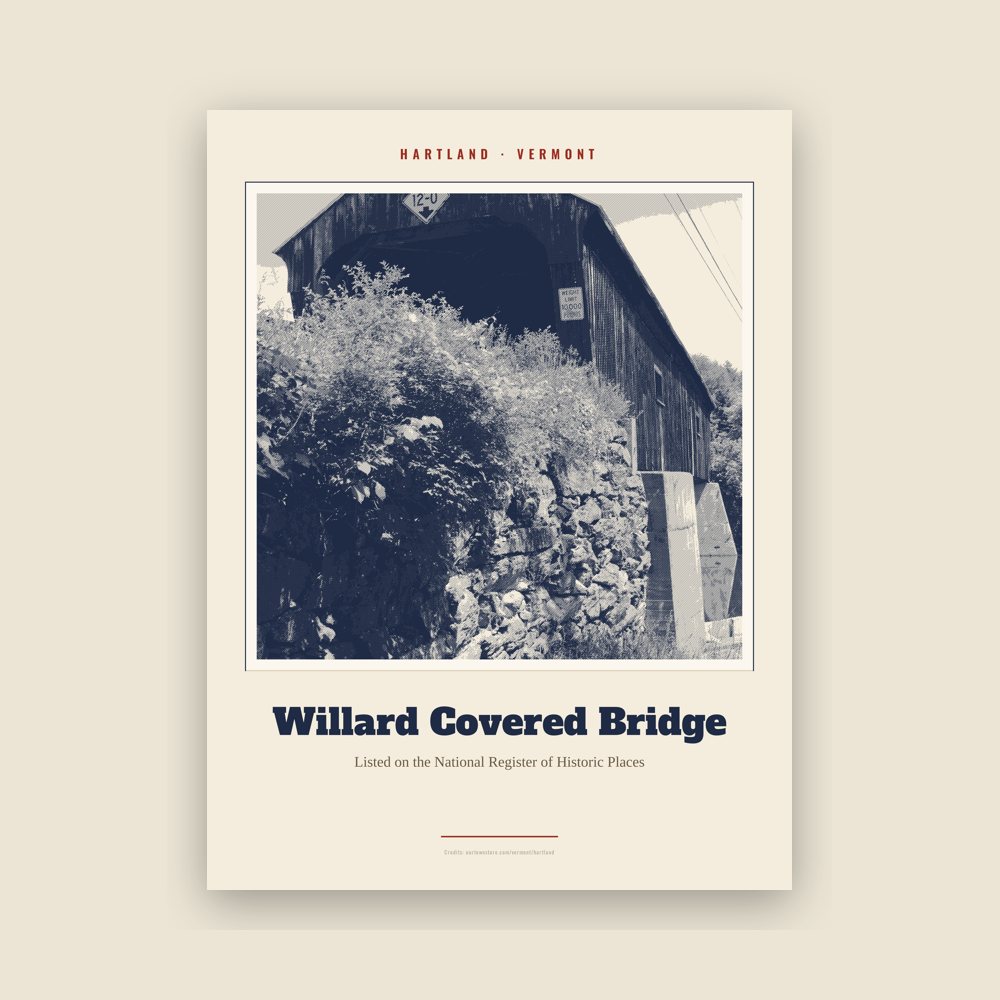 Hartland Willard Covered Bridge Landmark Print