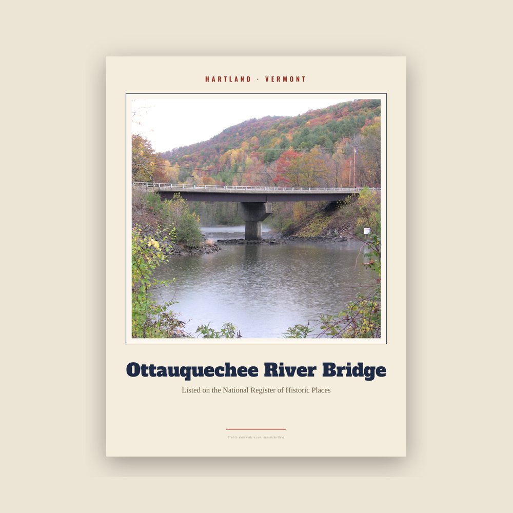 Hartland Ottauquechee River Bridge Landmark Print
