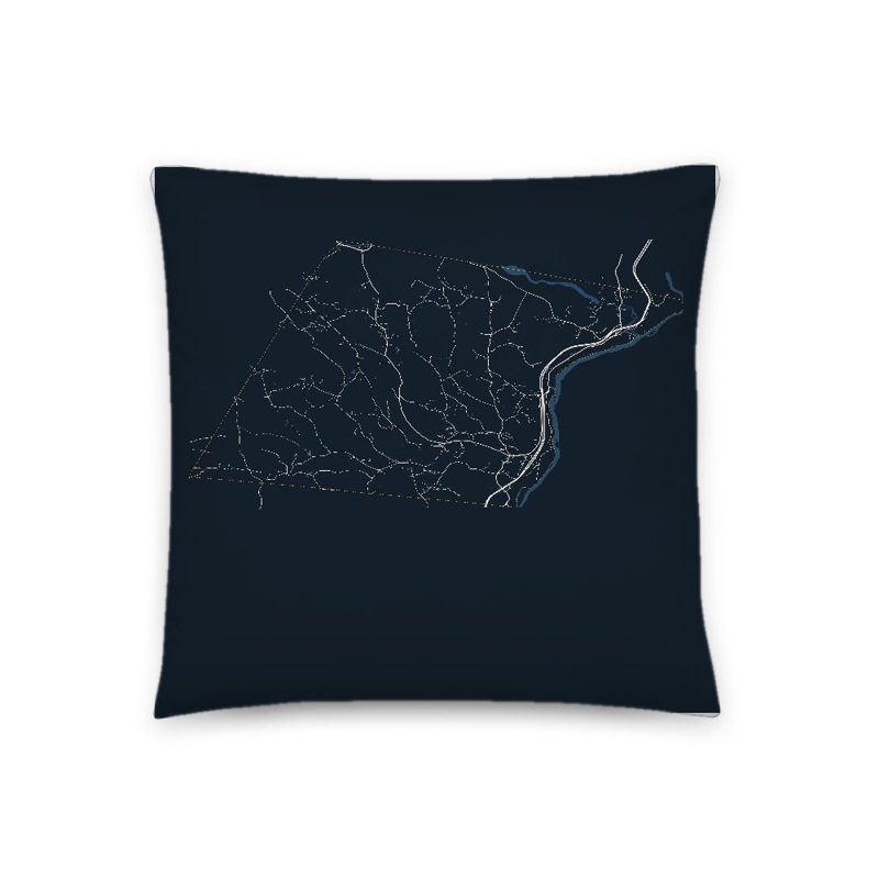 Hartland Map Throw Pillow