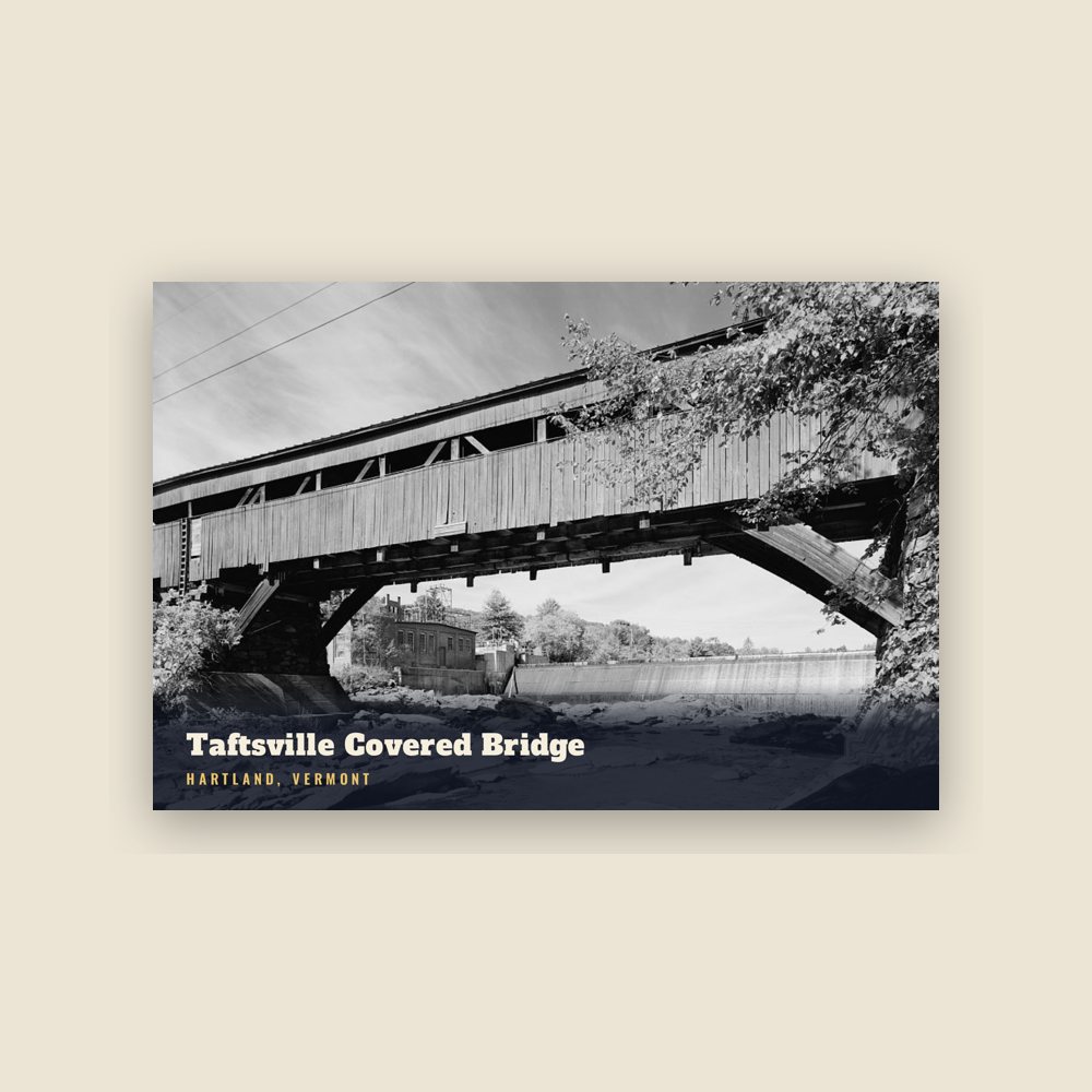Hartland Taftsville Covered Bridge Postcard