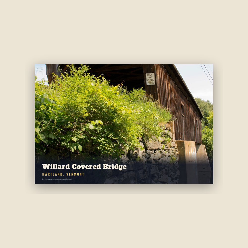 Hartland Willard Covered Bridge Postcard