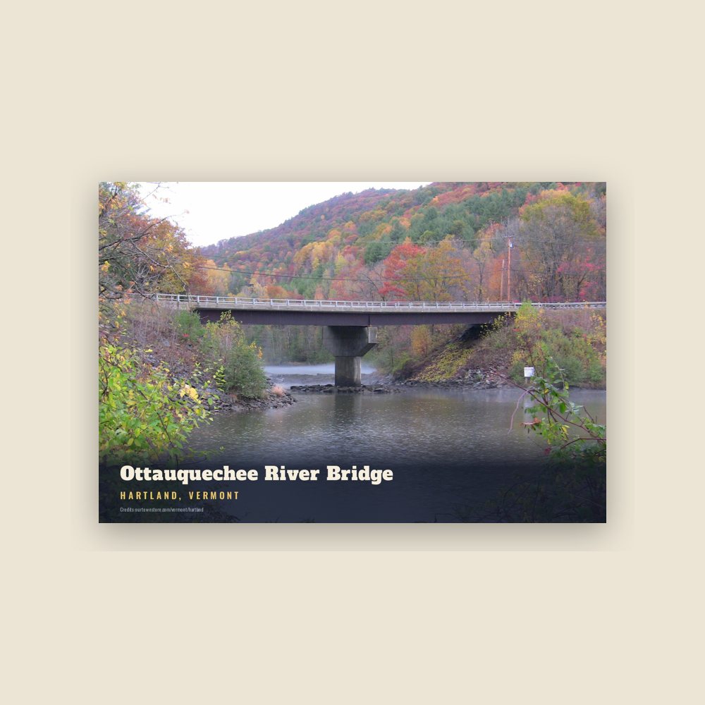 Hartland Ottauquechee River Bridge Postcard
