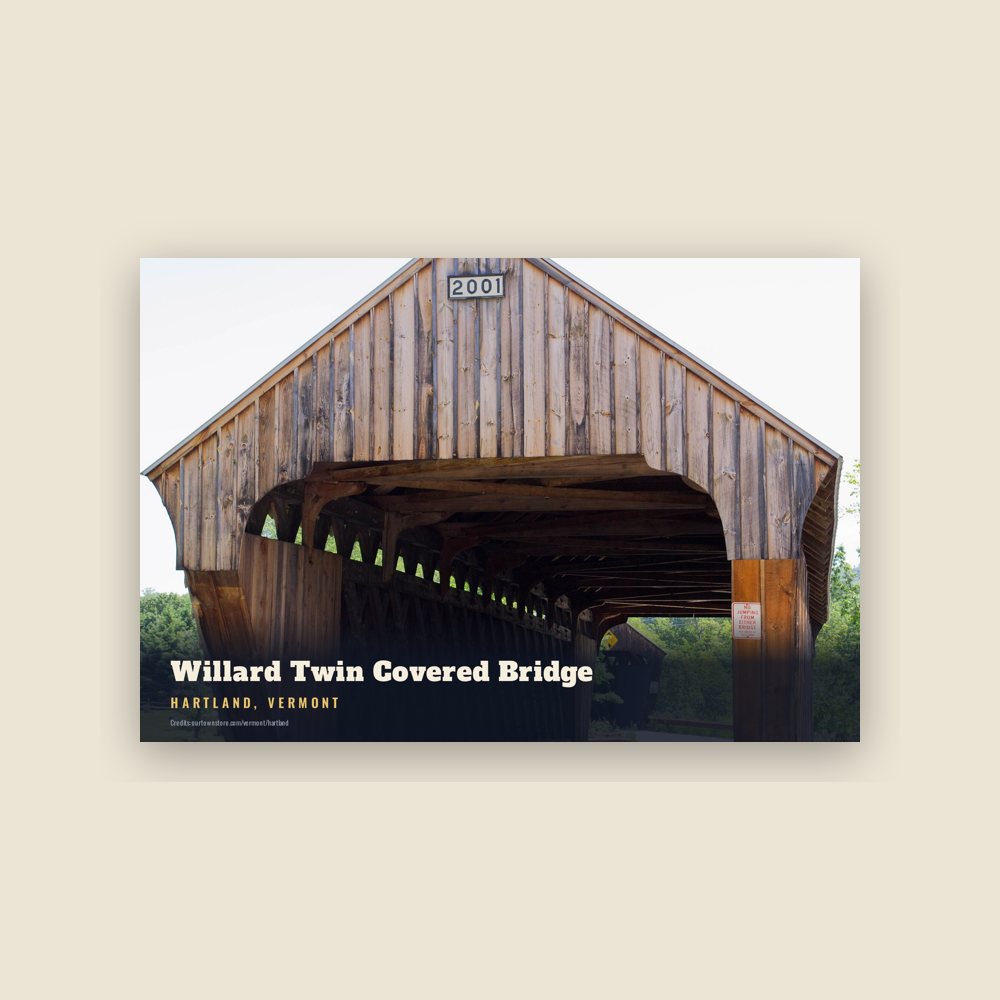 Hartland Willard Twin Covered Bridge Postcard