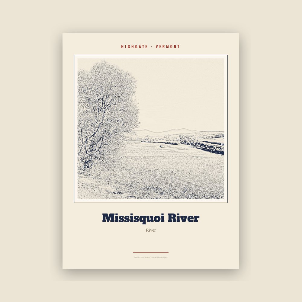 Highgate Missisquoi River Landmark Print
