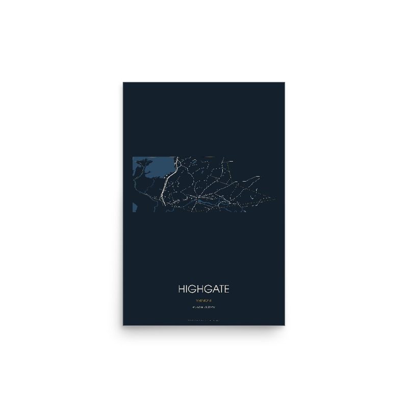 Highgate Street Map Poster · Midnight