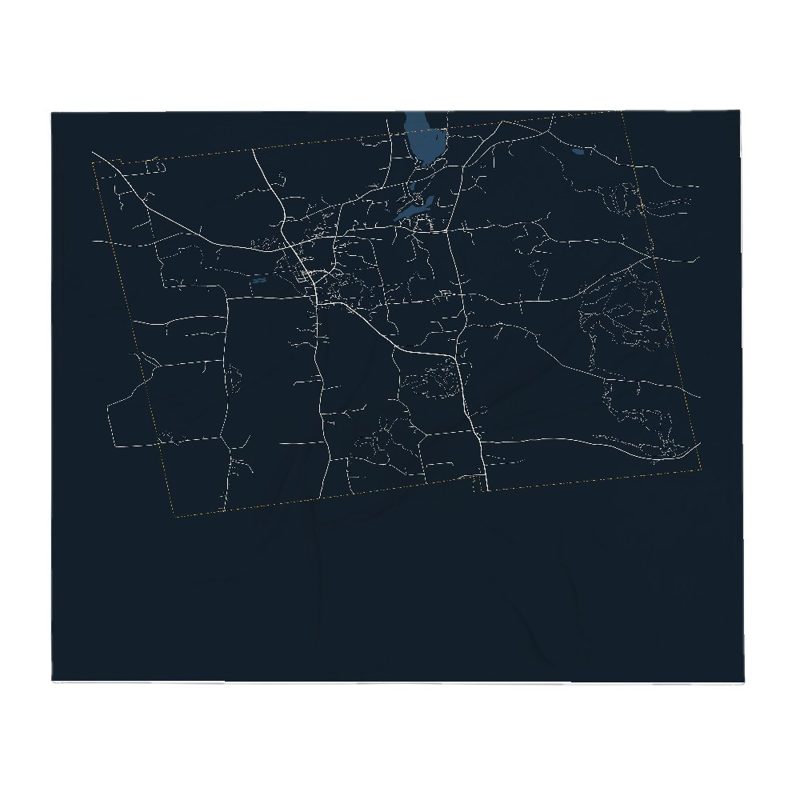 Hinesburg Street Map Throw Blanket