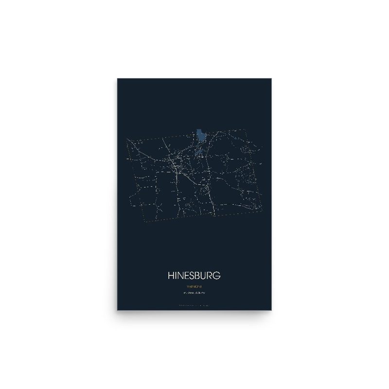 Hinesburg Street Map Poster · Midnight