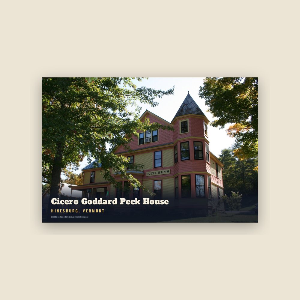 Hinesburg Cicero Goddard Peck House Postcard