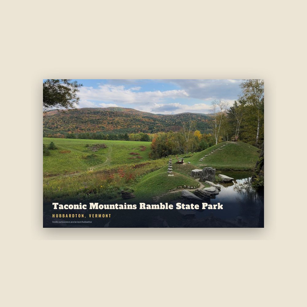 Hubbardton Taconic Mountains Ramble State Park Postcard