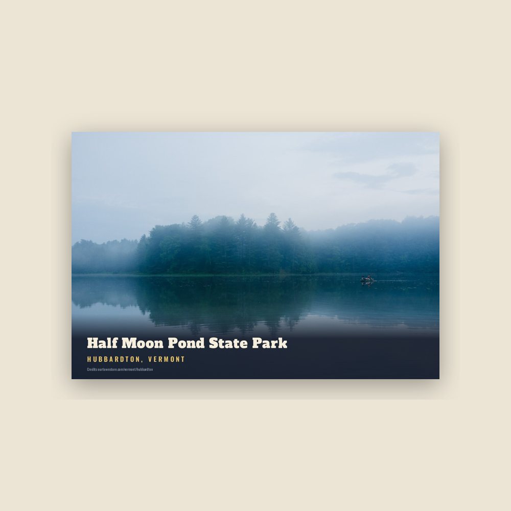 Hubbardton Half Moon Pond State Park Postcard