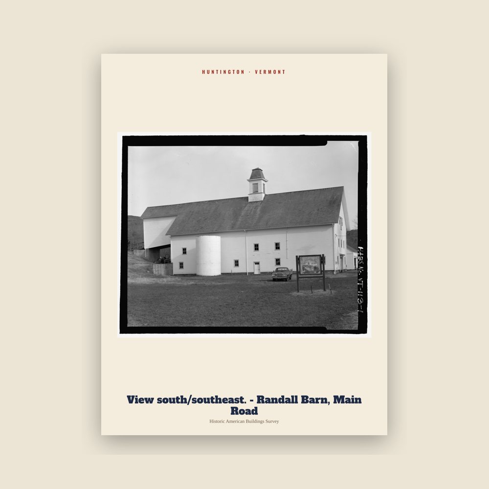 Huntington View south/southeast. - Randall Barn, Main Road Archive Print