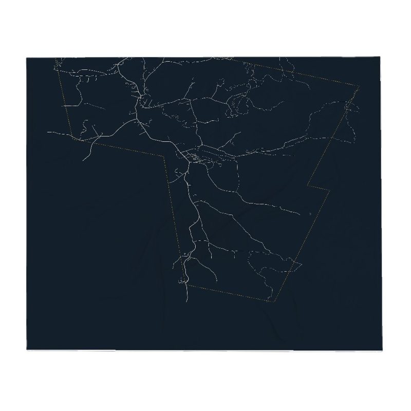 Huntington Street Map Throw Blanket
