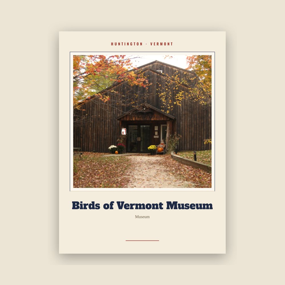 Huntington Birds of Vermont Museum Landmark Print