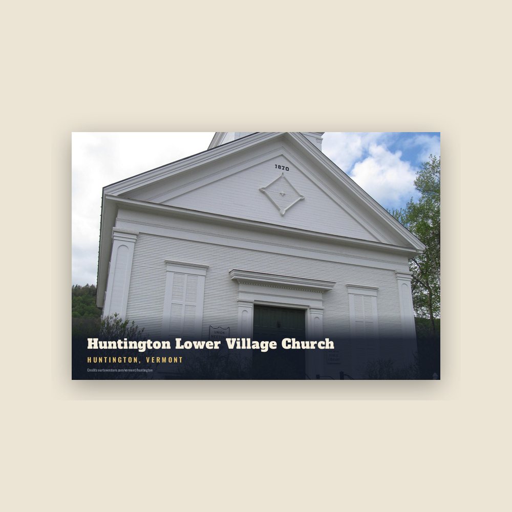 Huntington Huntington Lower Village Church Postcard