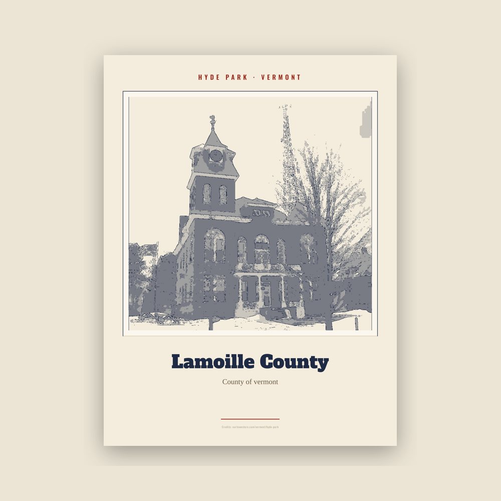 Hyde Park Lamoille County Landmark Print