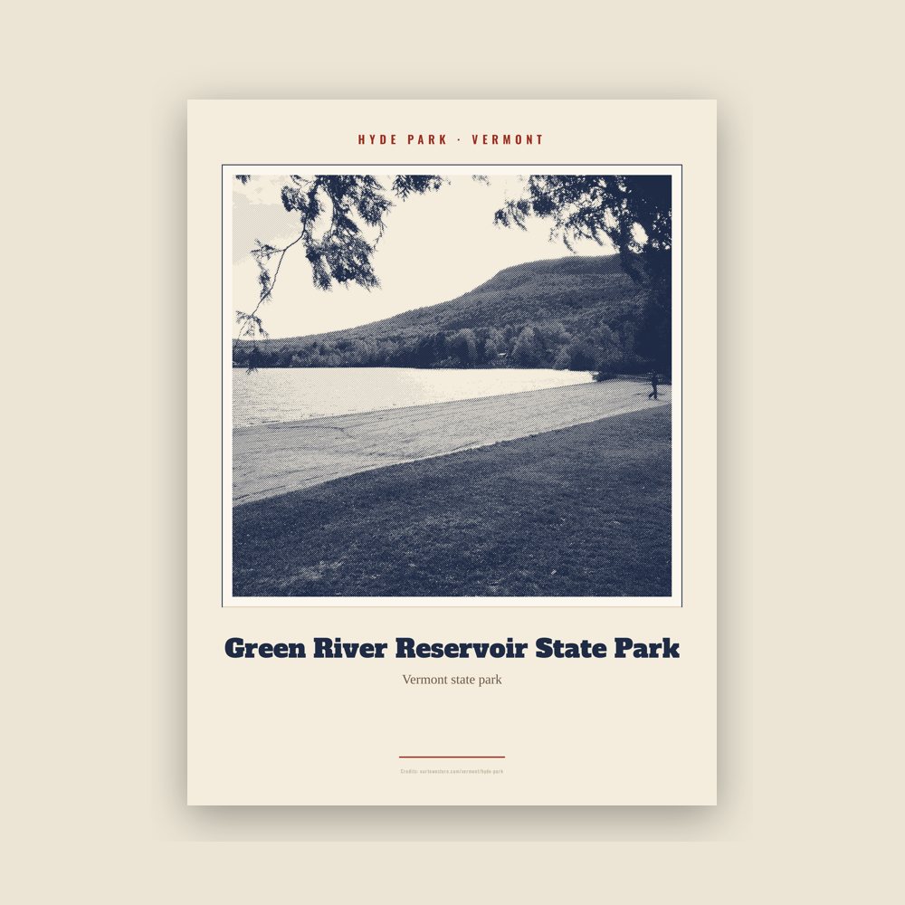 Hyde Park Green River Reservoir State Park Landmark Print