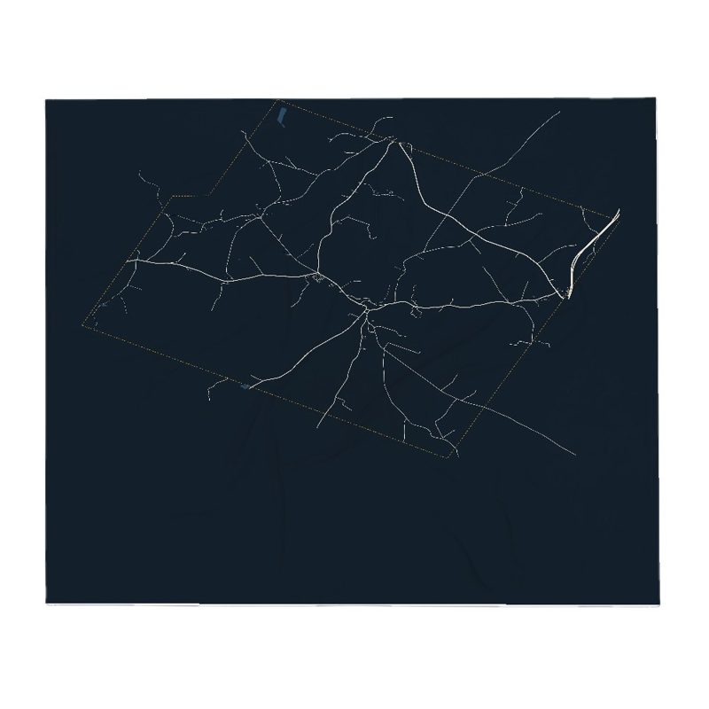 Irasburg Street Map Throw Blanket