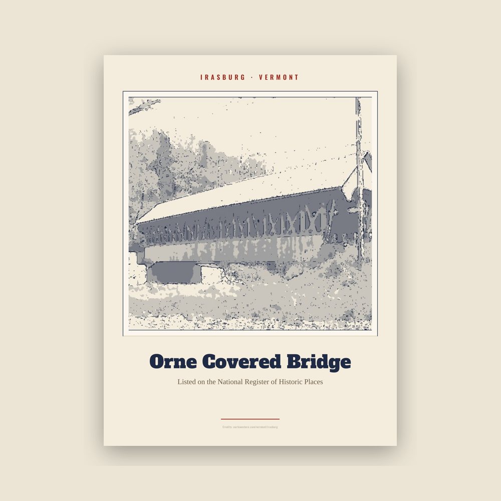 Irasburg Orne Covered Bridge Landmark Print