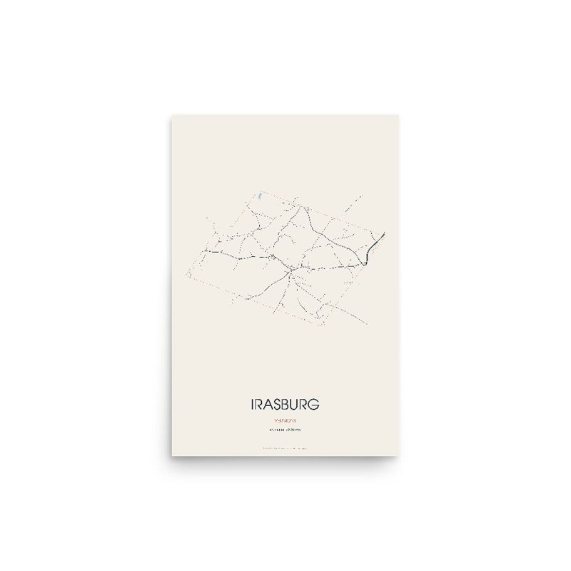 Irasburg Street Map Poster · Linen