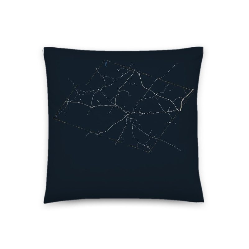 Irasburg Map Throw Pillow
