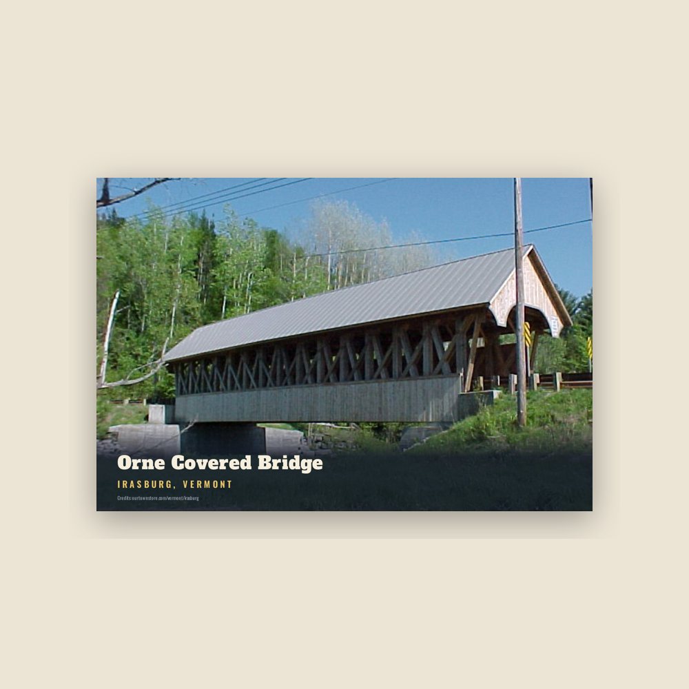 Irasburg Orne Covered Bridge Postcard