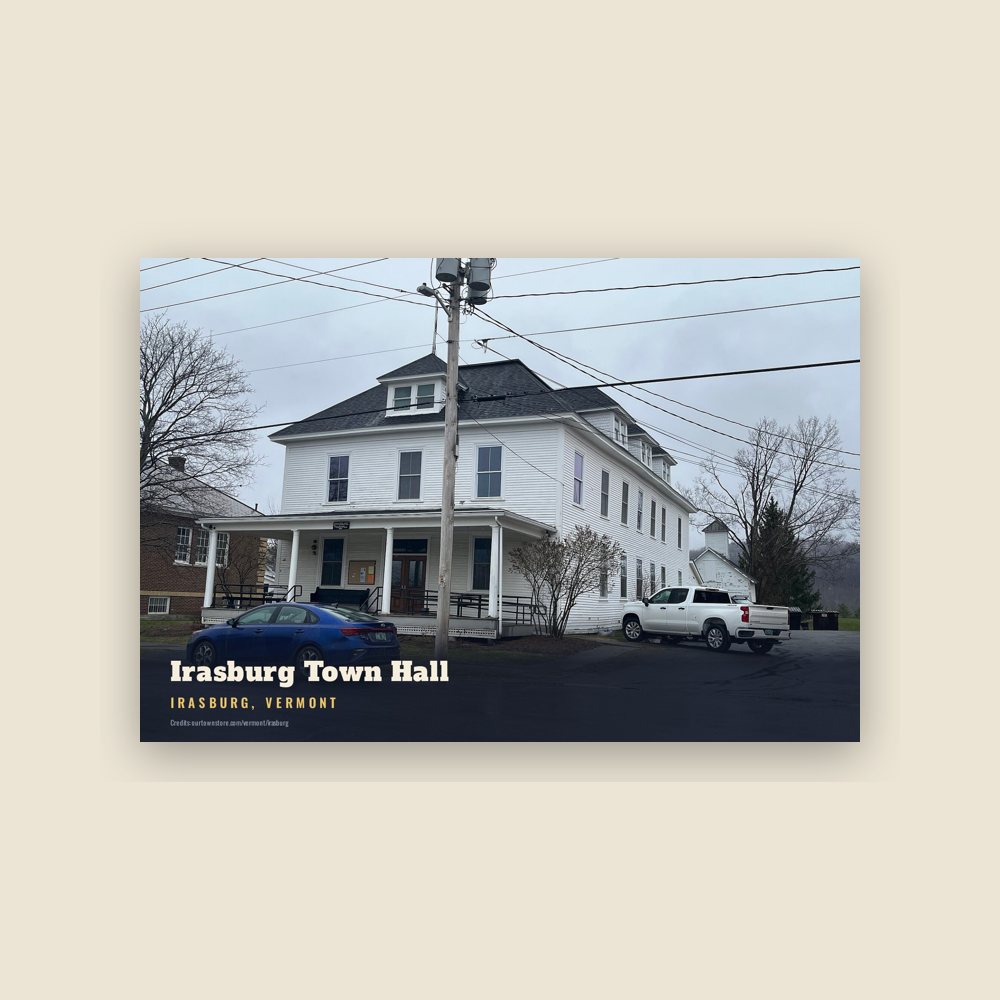 Irasburg Irasburg Town Hall Postcard