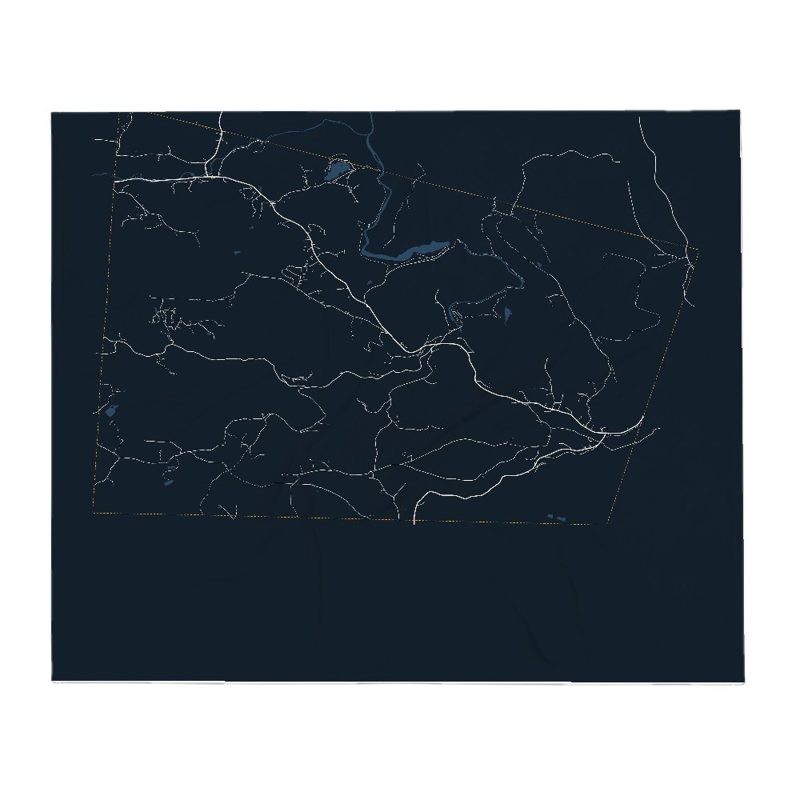 Jamaica Street Map Throw Blanket
