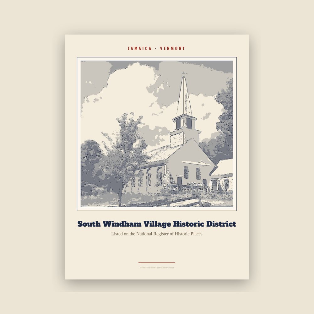 Jamaica South Windham Village Historic District Landmark Print
