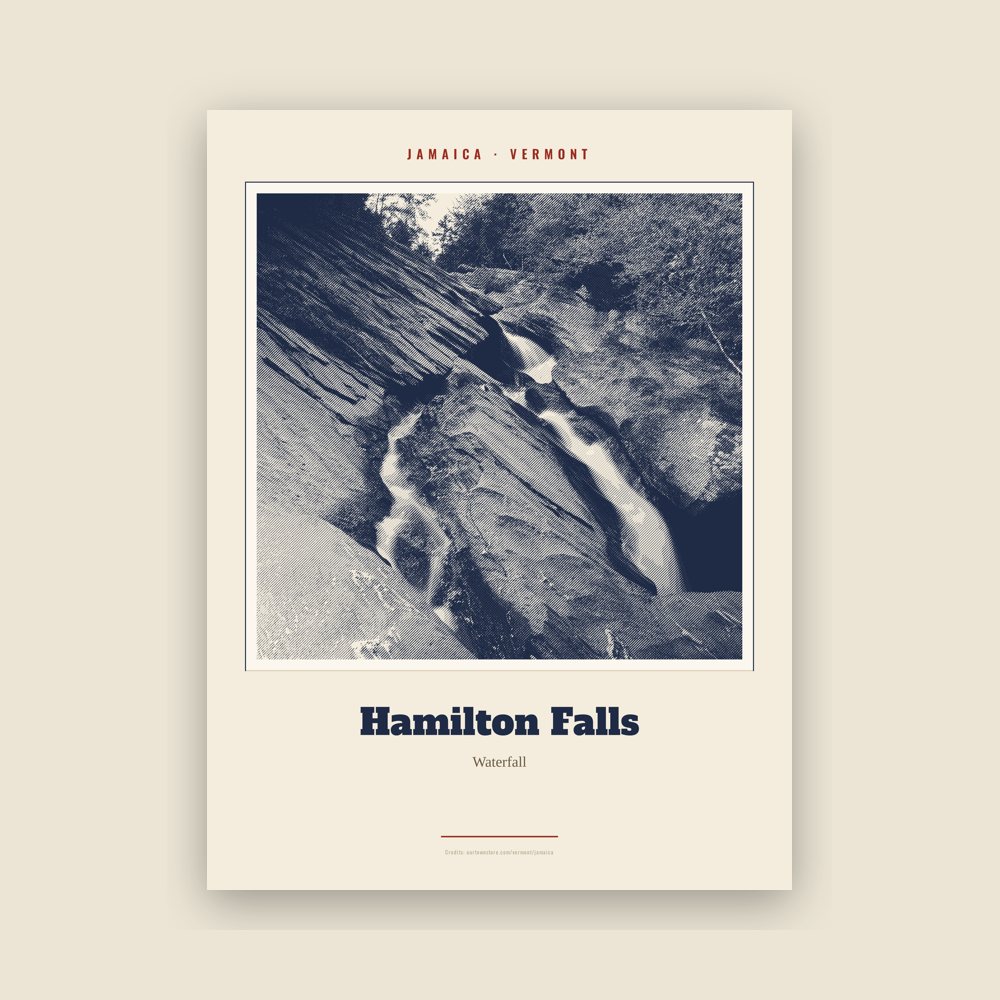 Jamaica Hamilton Falls Landmark Print