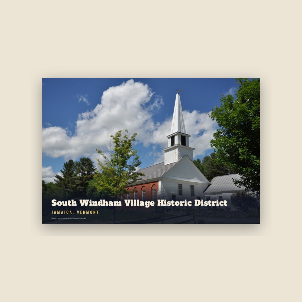 Jamaica South Windham Village Historic District Postcard