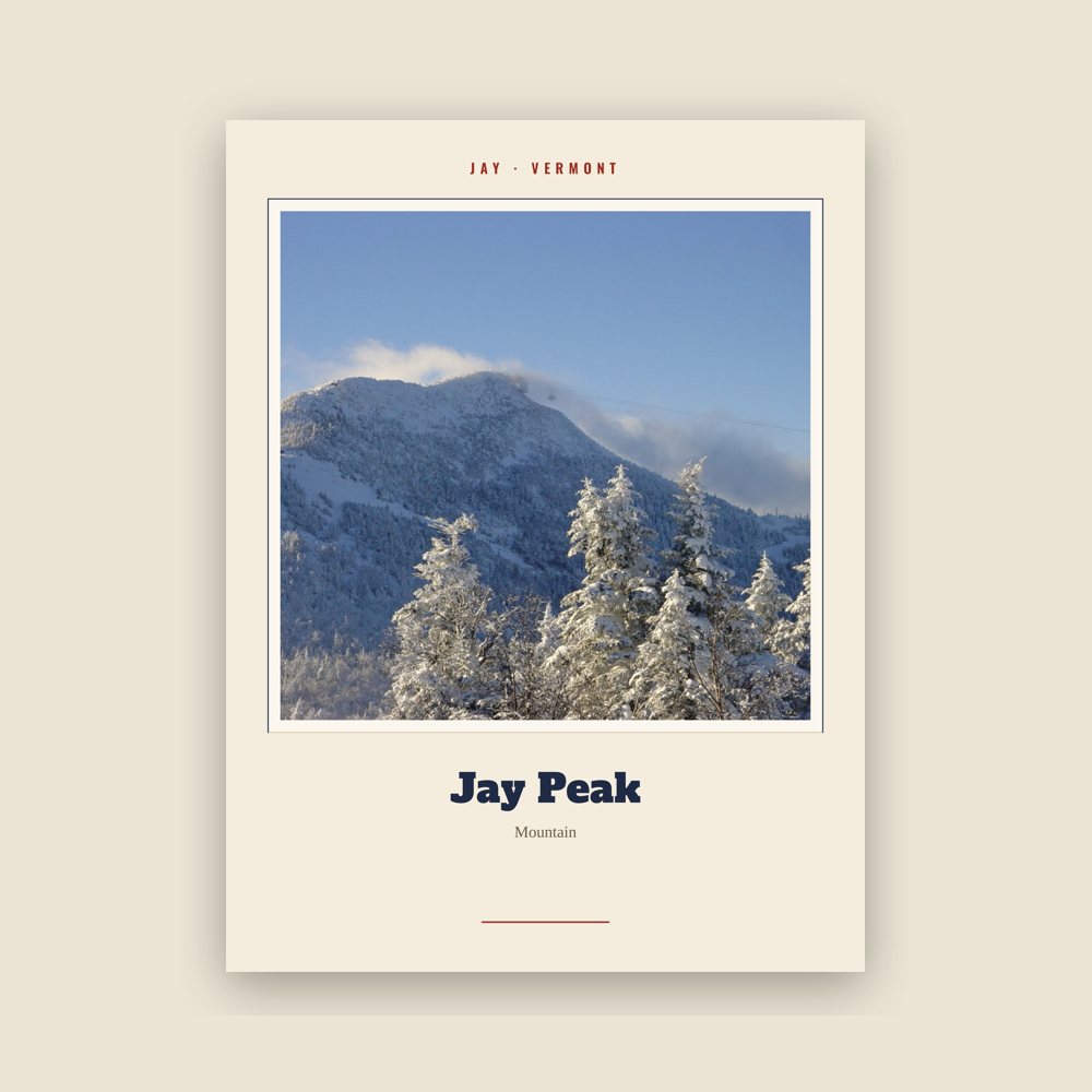 Jay Jay Peak Landmark Print
