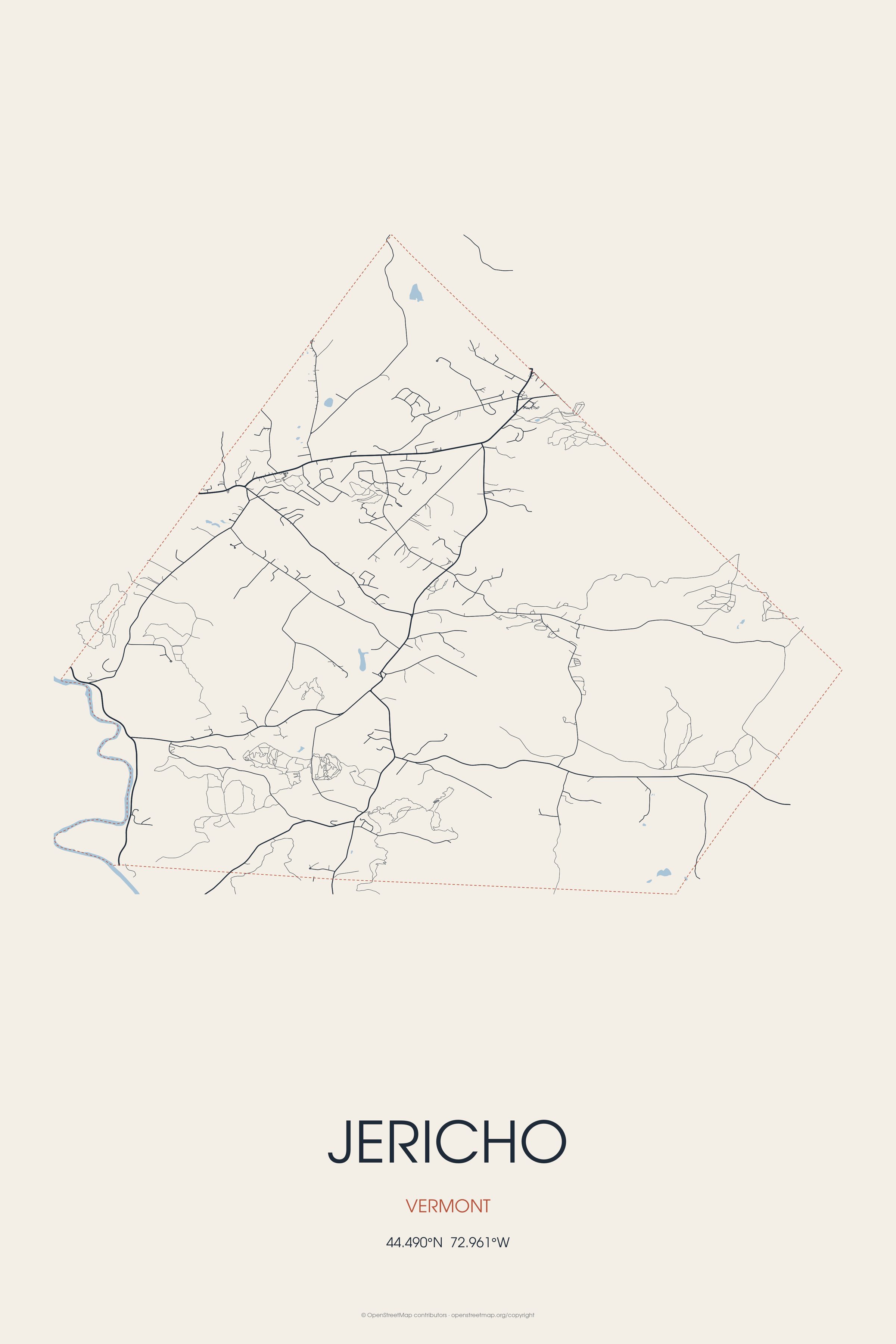 Street map of Jericho, Vermont
