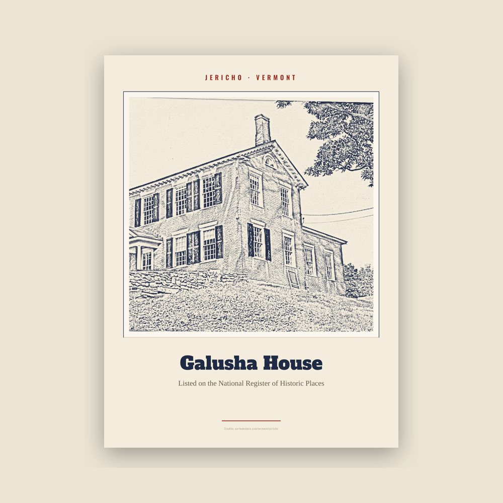 Jericho Galusha House Landmark Print