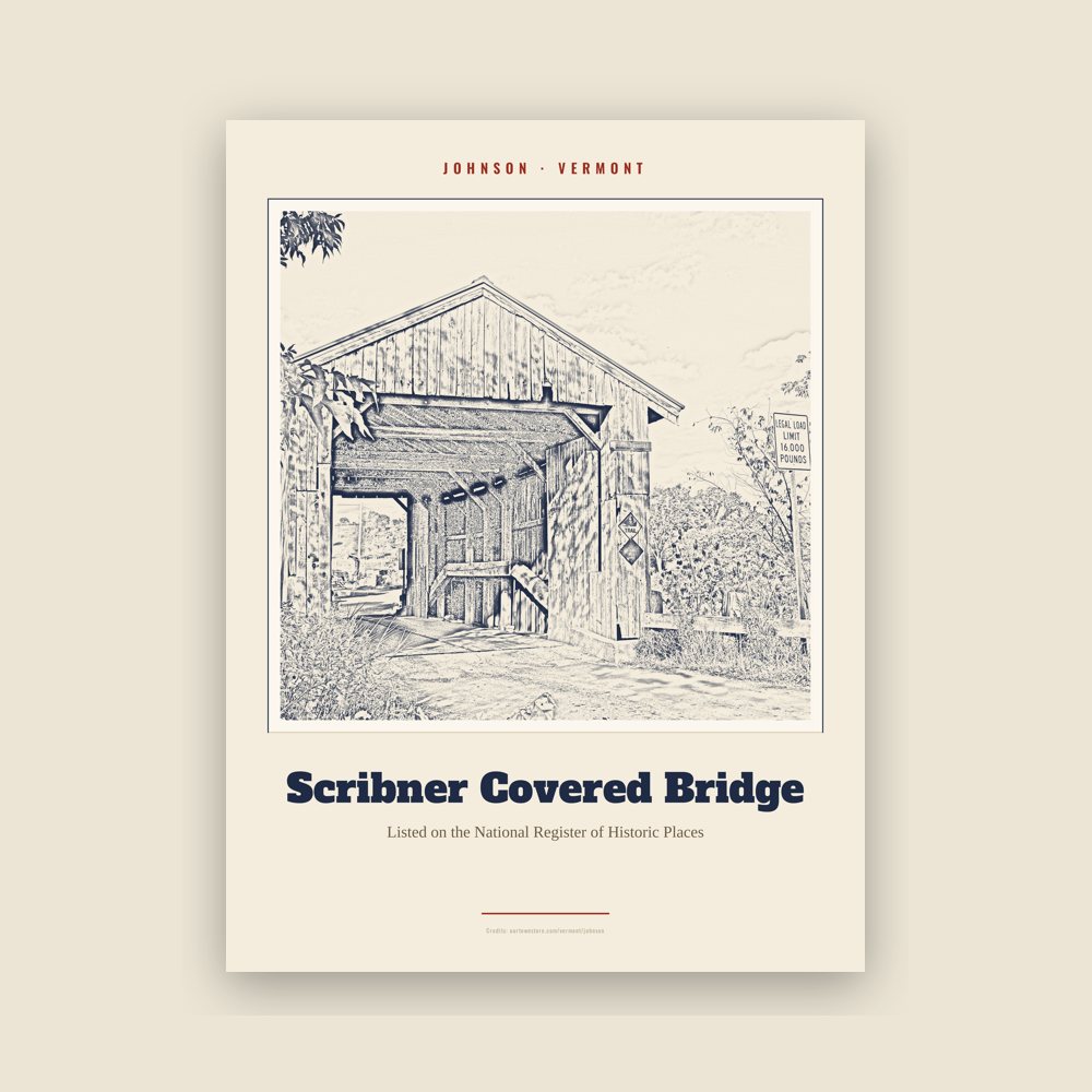 Johnson Scribner Covered Bridge Landmark Print