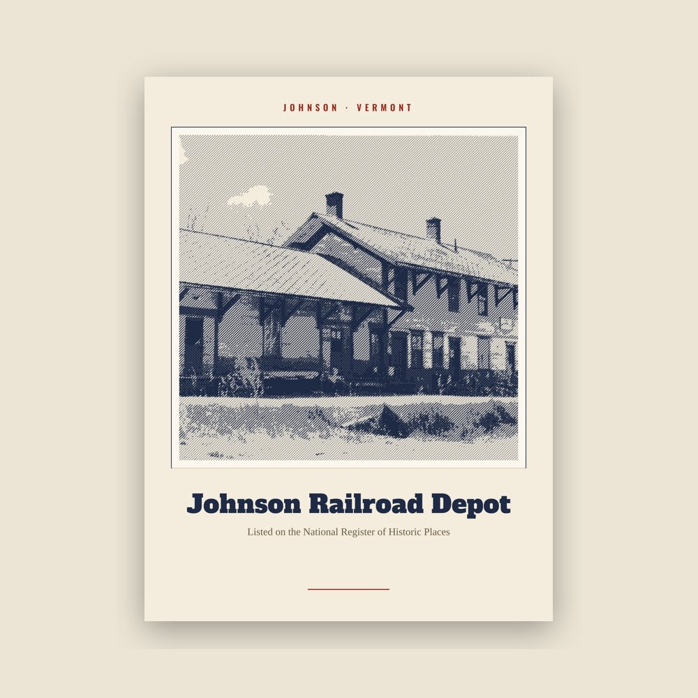 Johnson Johnson Railroad Depot Landmark Print