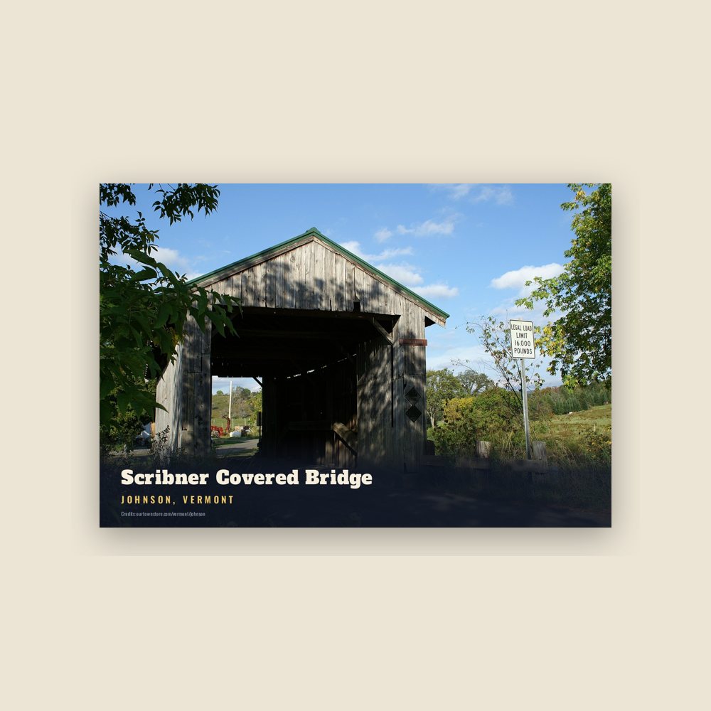 Johnson Scribner Covered Bridge Postcard