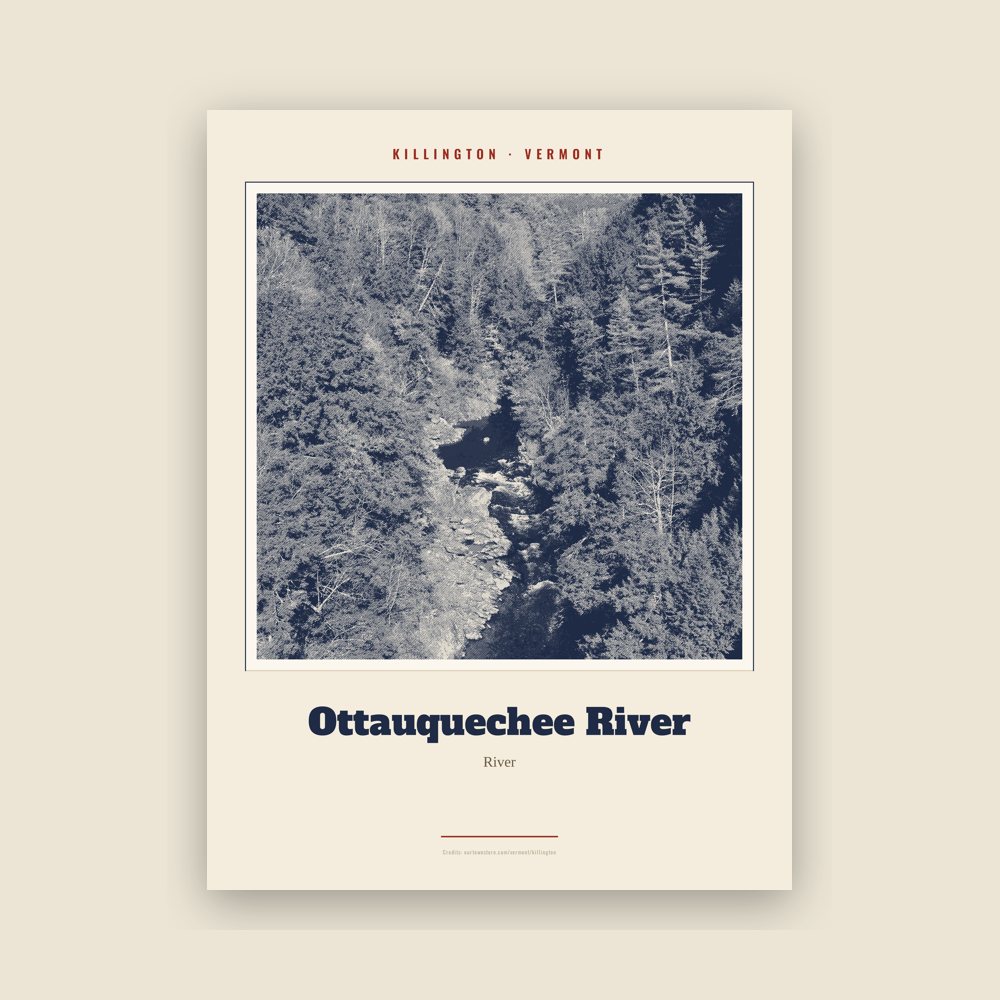 Killington Ottauquechee River Landmark Print