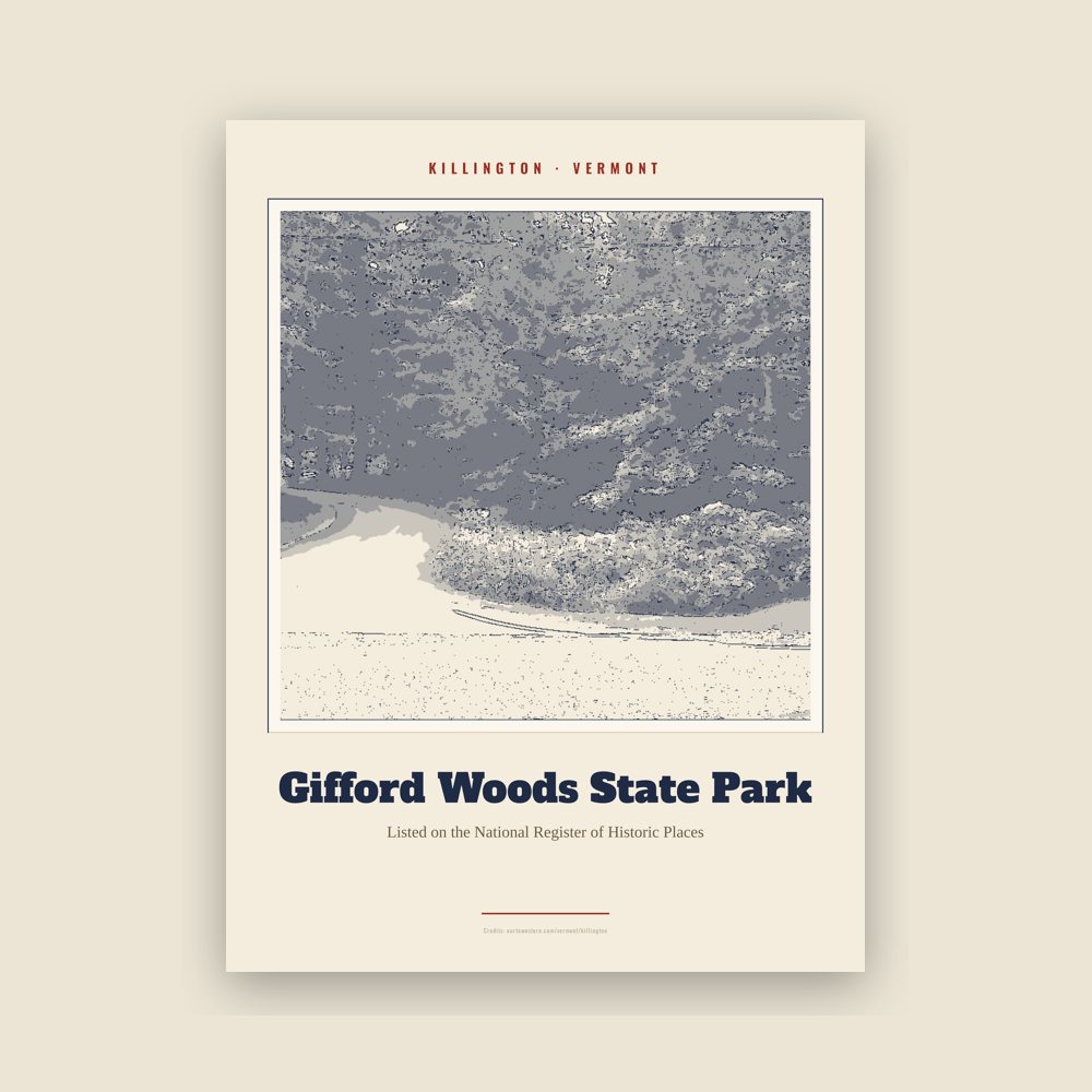 Killington Gifford Woods State Park Landmark Print