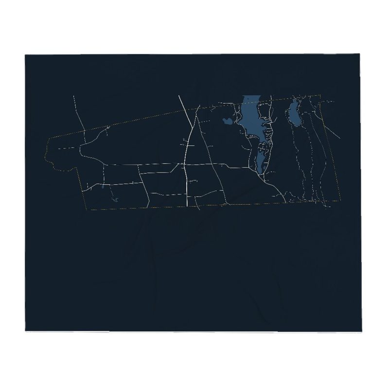 Leicester Street Map Throw Blanket