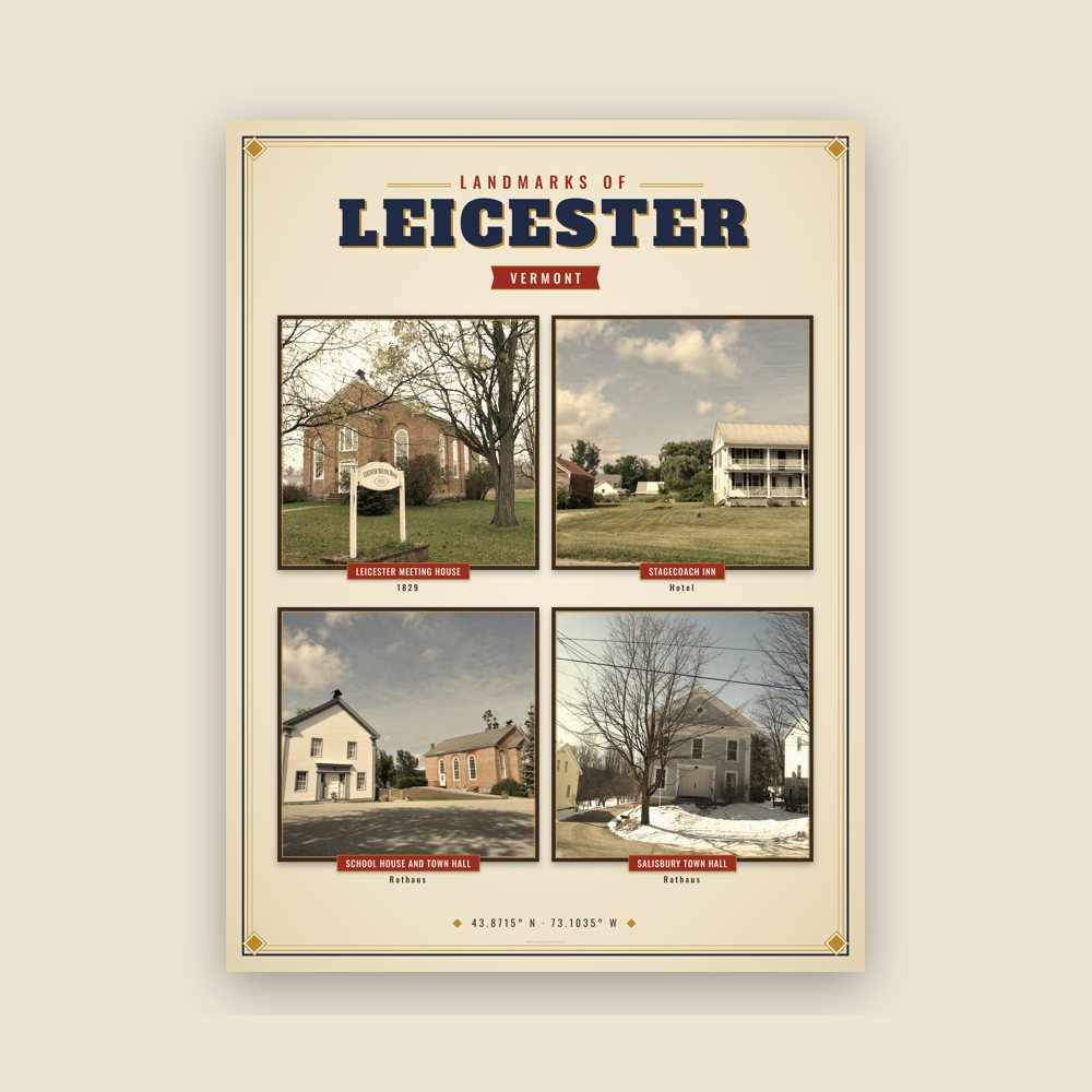 Leicester Landmarks Photo Poster