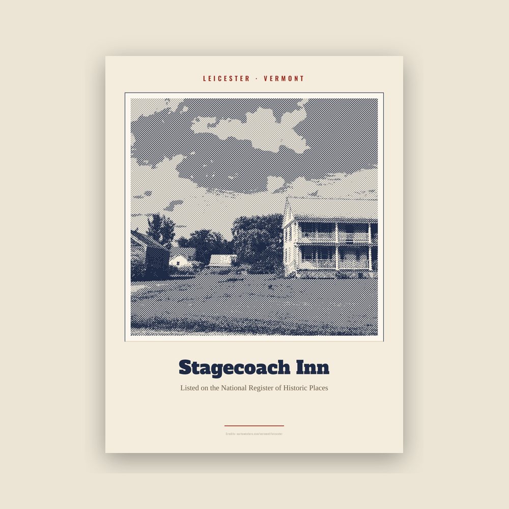 Leicester Stagecoach Inn Landmark Print