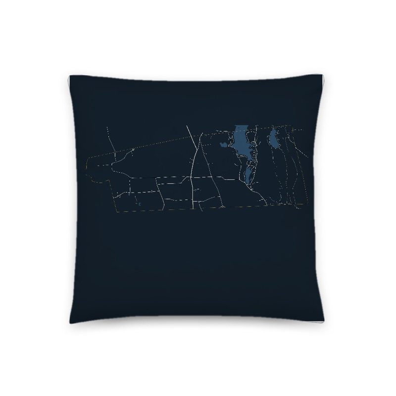 Leicester Map Throw Pillow