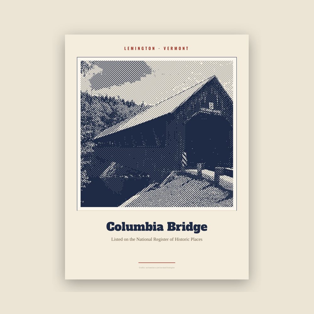 Lemington Columbia Bridge Landmark Print