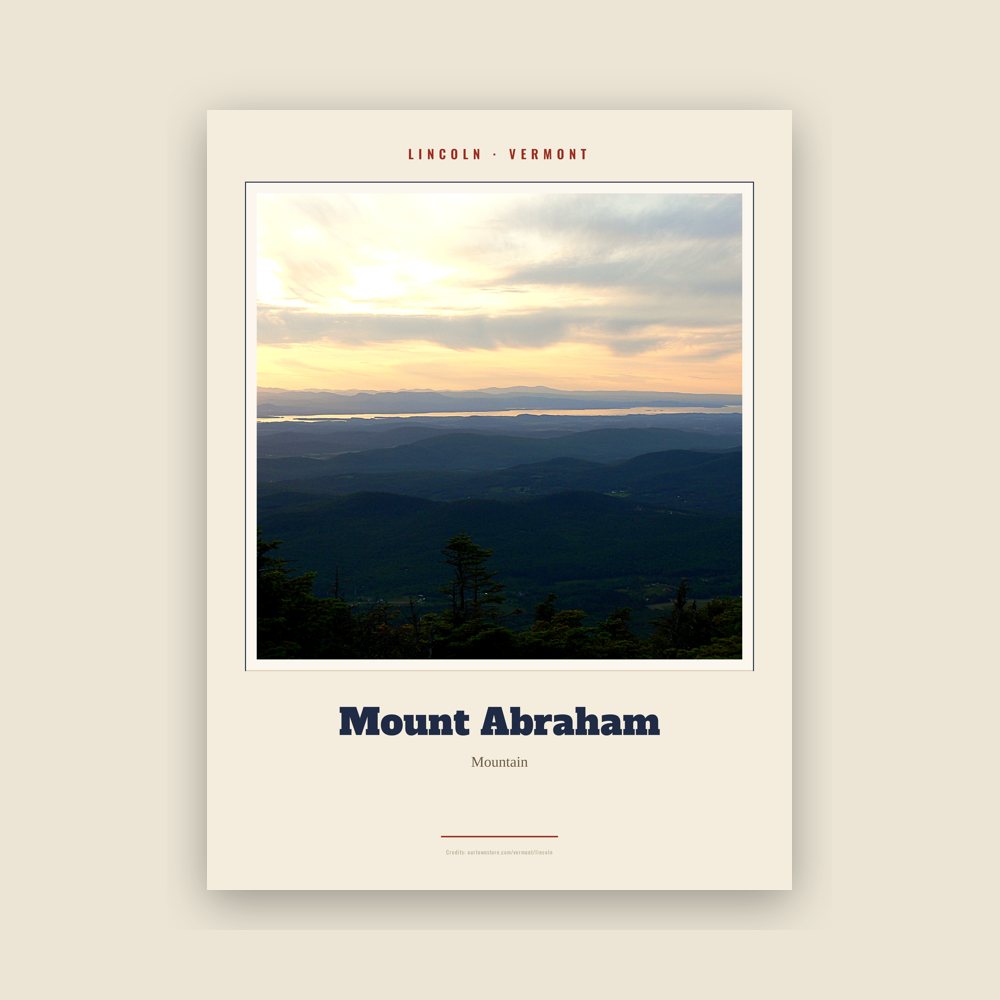Lincoln Mount Abraham Landmark Print